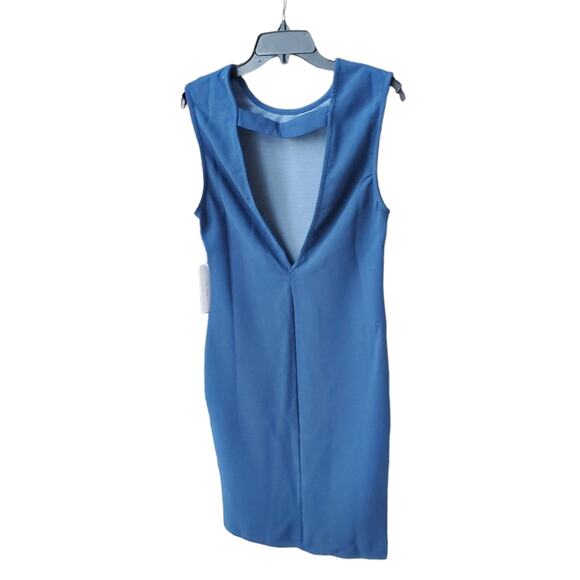 Elizabeth Crosby Megan Low V Back Sleeveless Teal Sheath Dress Size M NWT - Picture 2 of 7